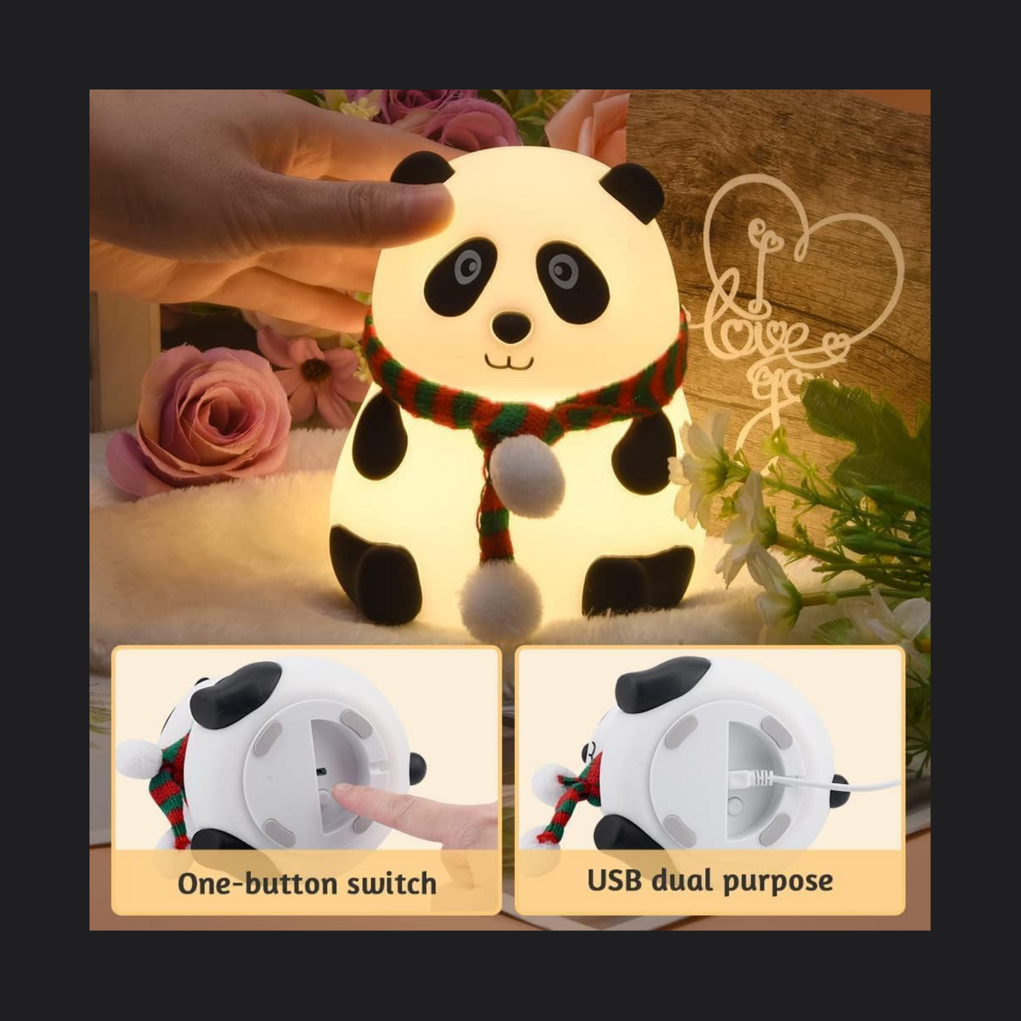 Seated Panda Light Lamp