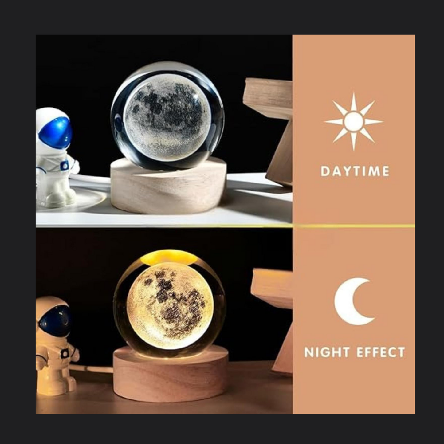 3D Moon Crystal Ball Lamp
