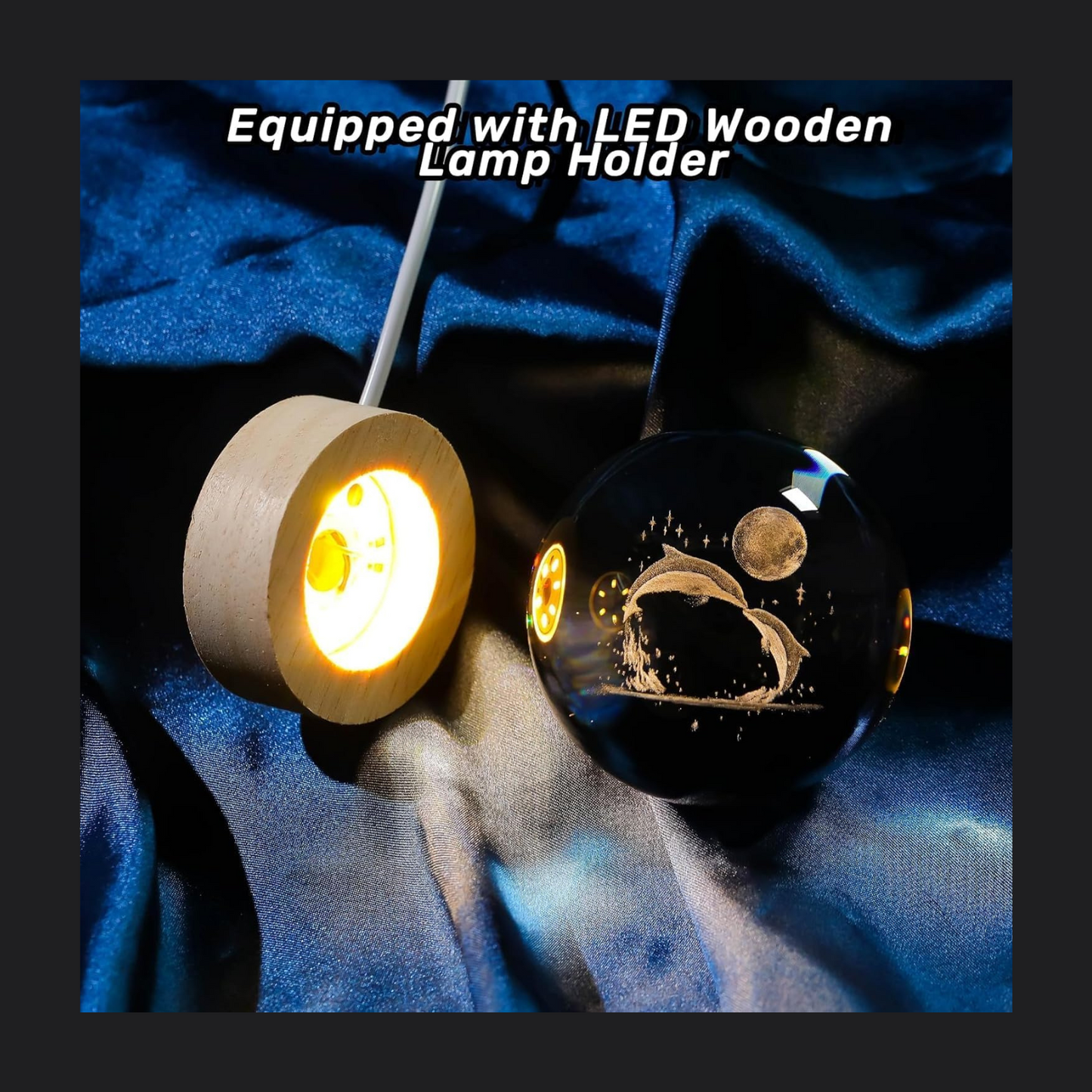 Dolphin & Moon Crystal Ball Lamp