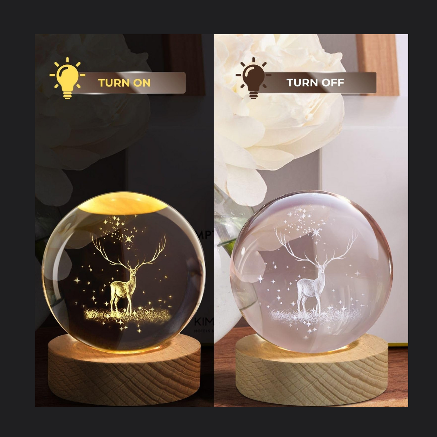 Deer Crystal Ball Lamp