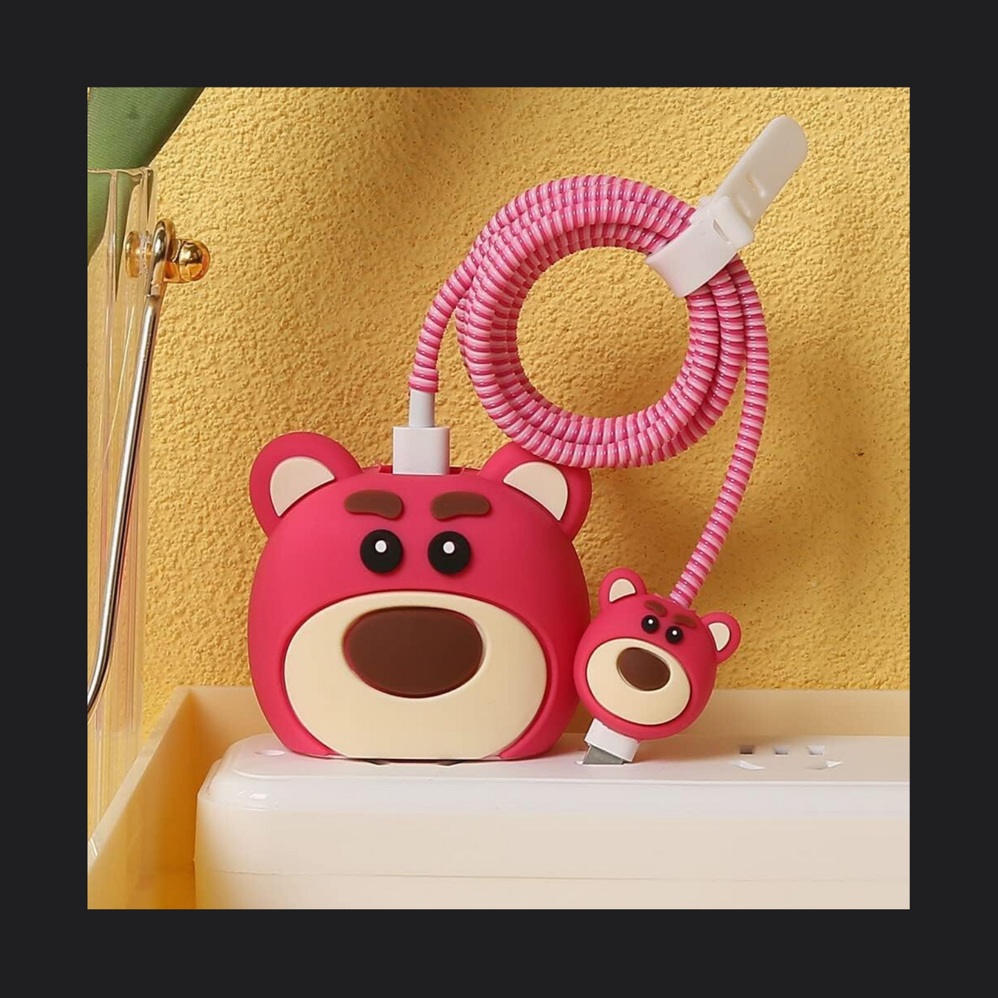 Pink Bear Charger Protector