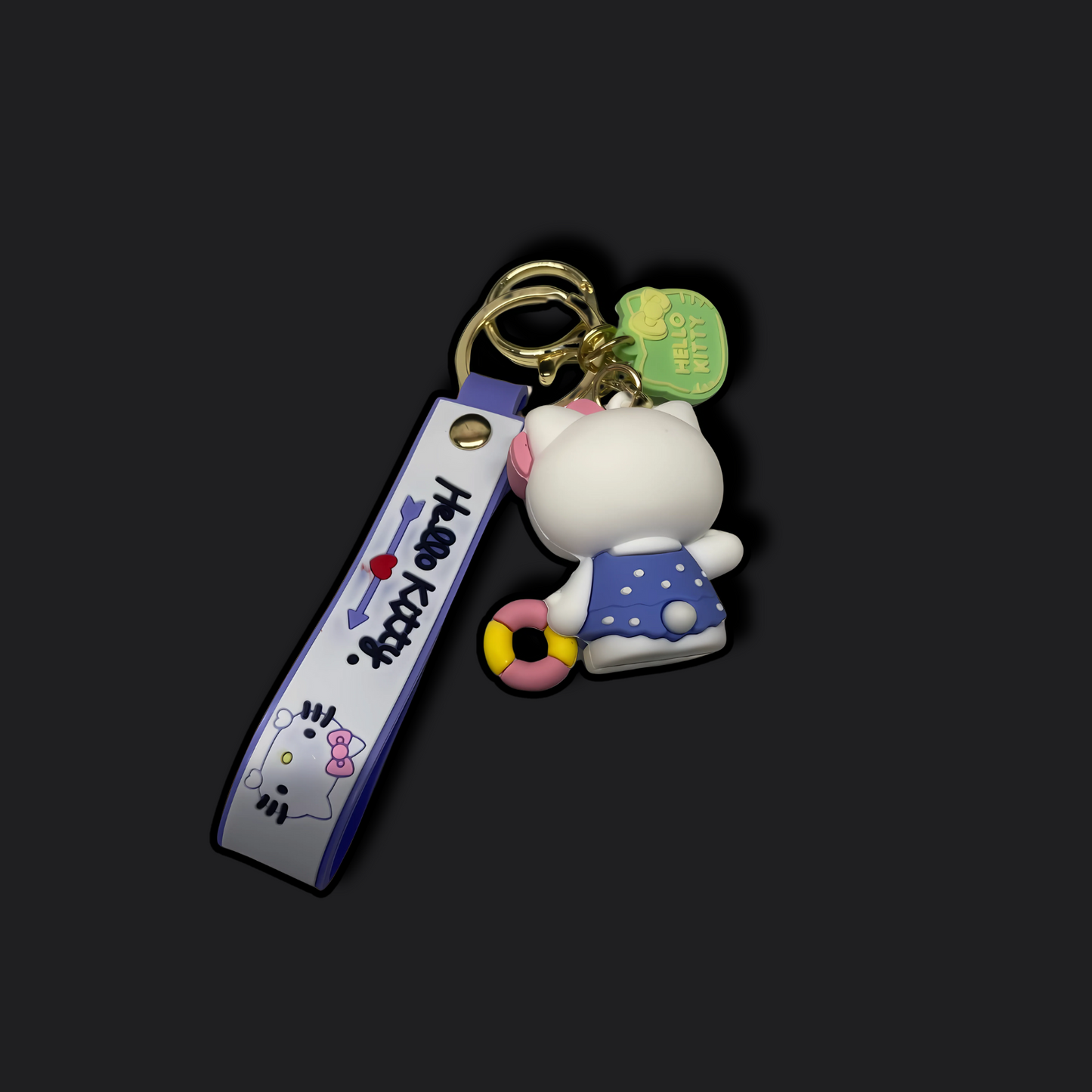 3D Kitty Blue Keychain