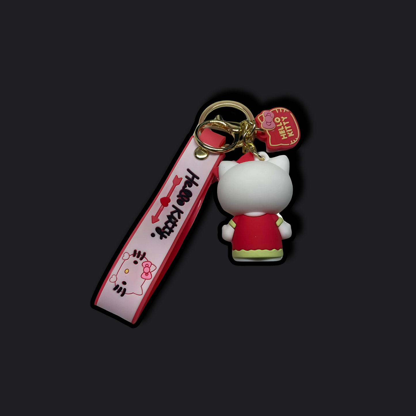 3D Kitty Red Keychain