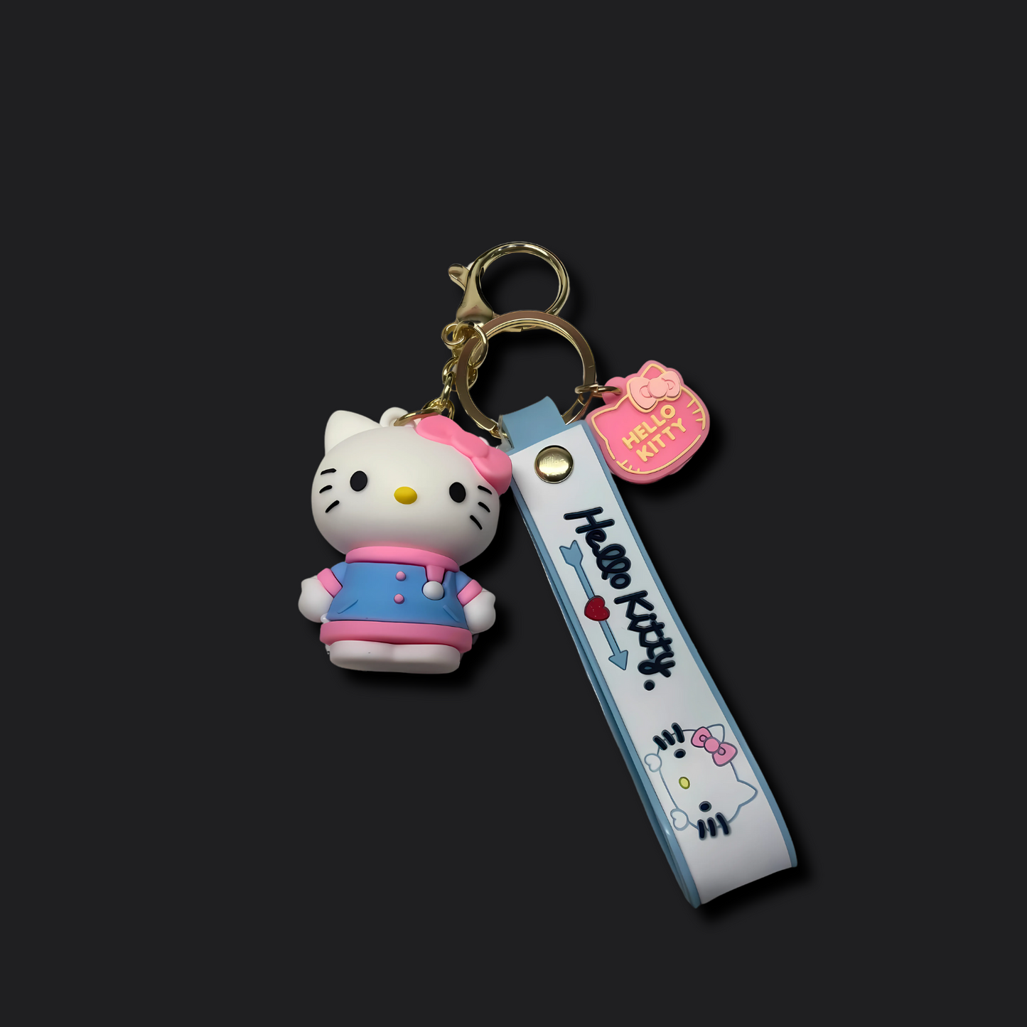 3D Kitty BluePink Keychain