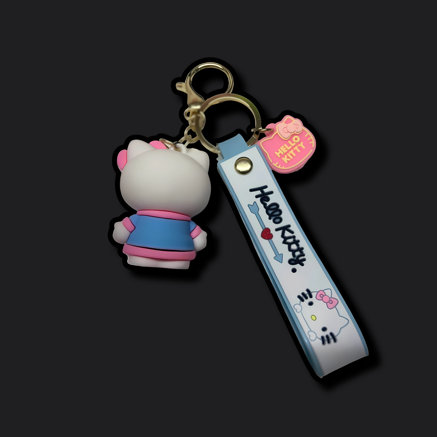 3D Kitty BluePink Keychain