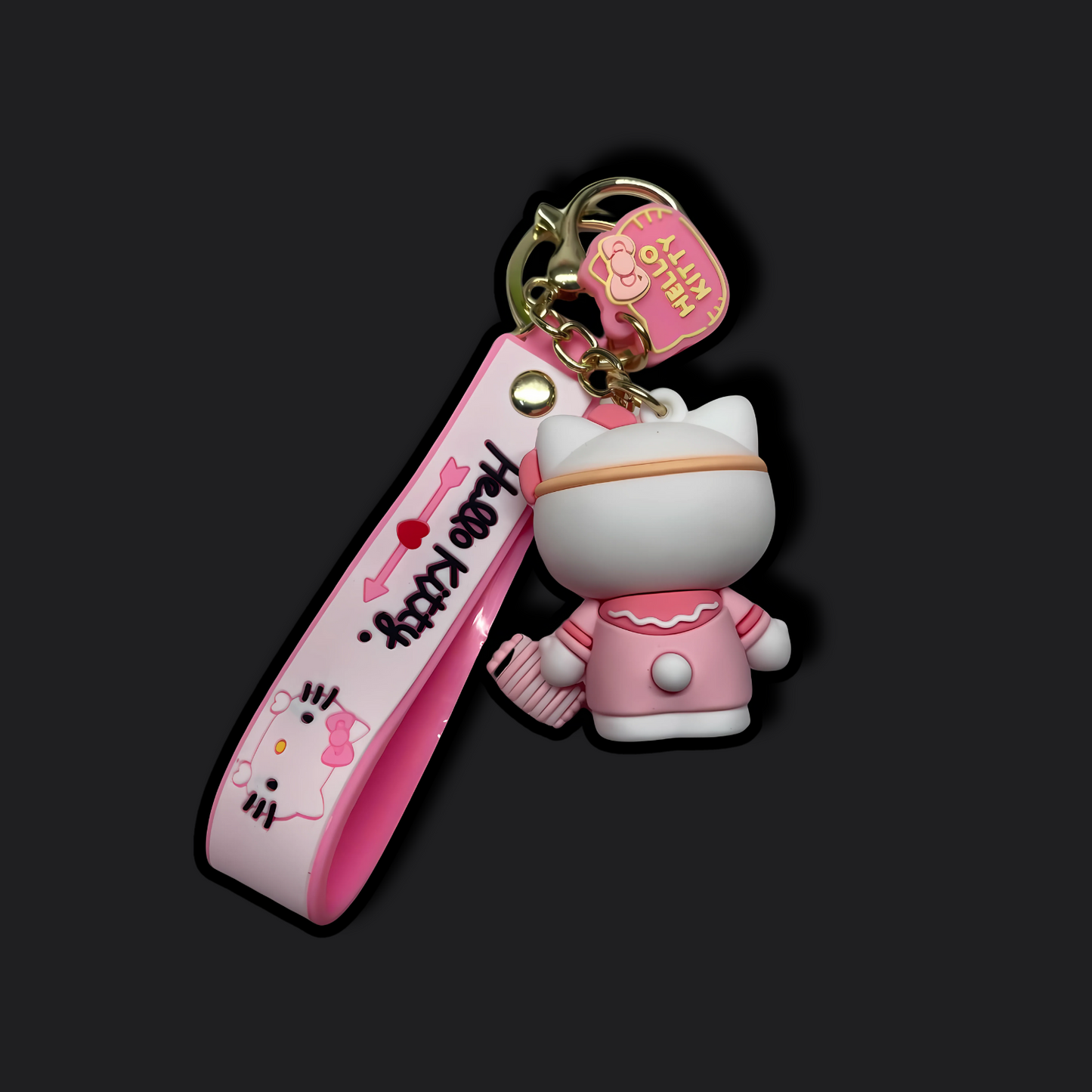3D Kitty Pink Keychain
