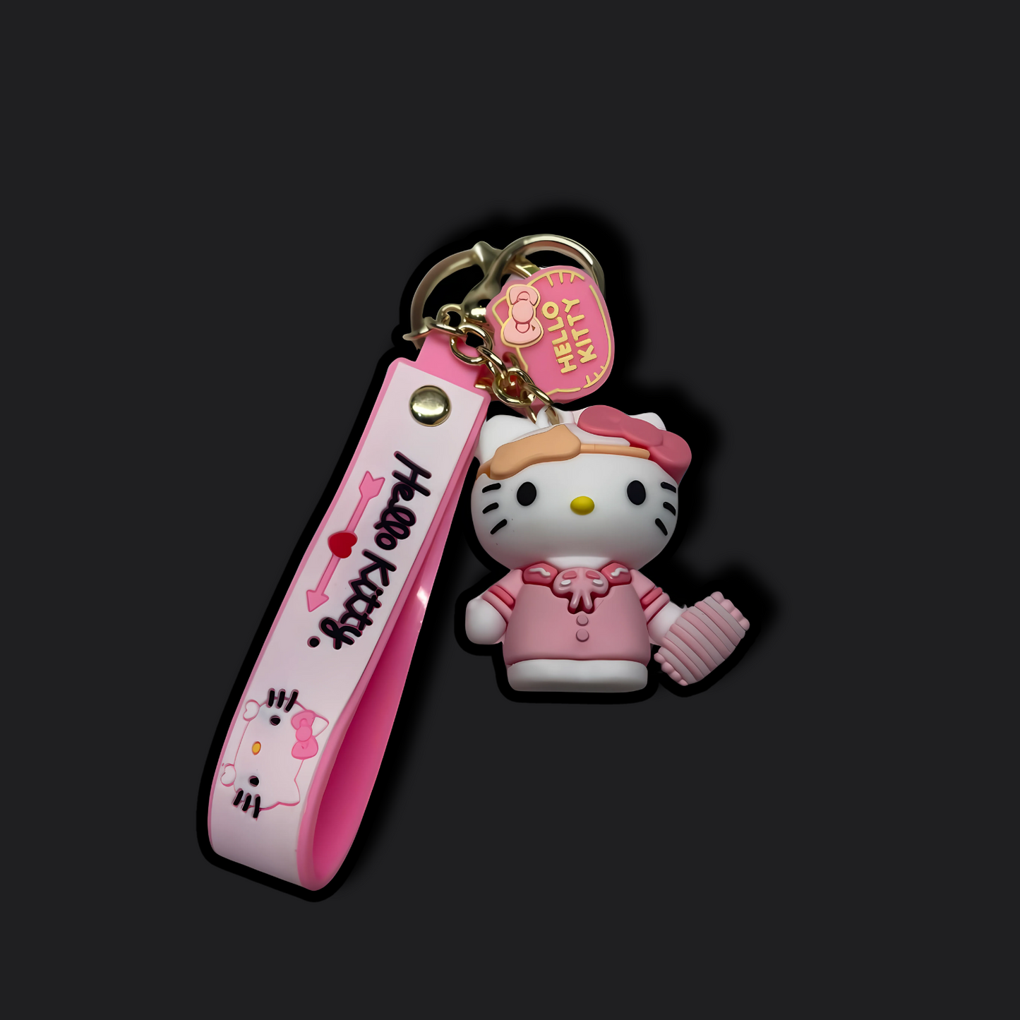 3D Kitty Pink Keychain