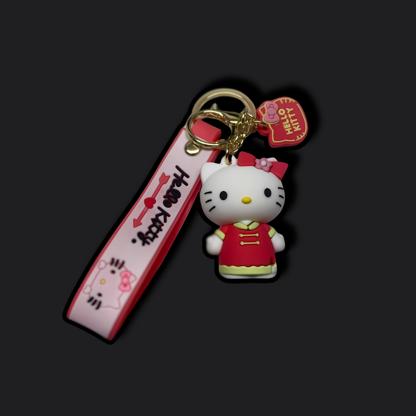 3D Kitty Red Keychain