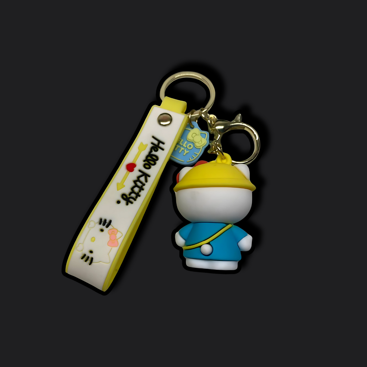 3D Kitty Teal Keychain