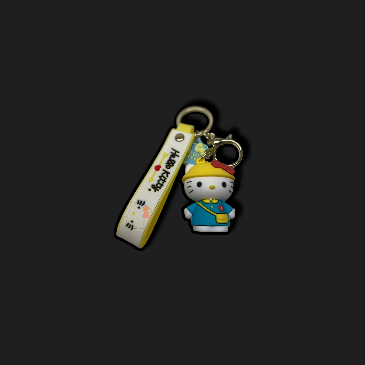 3D Kitty Teal Keychain