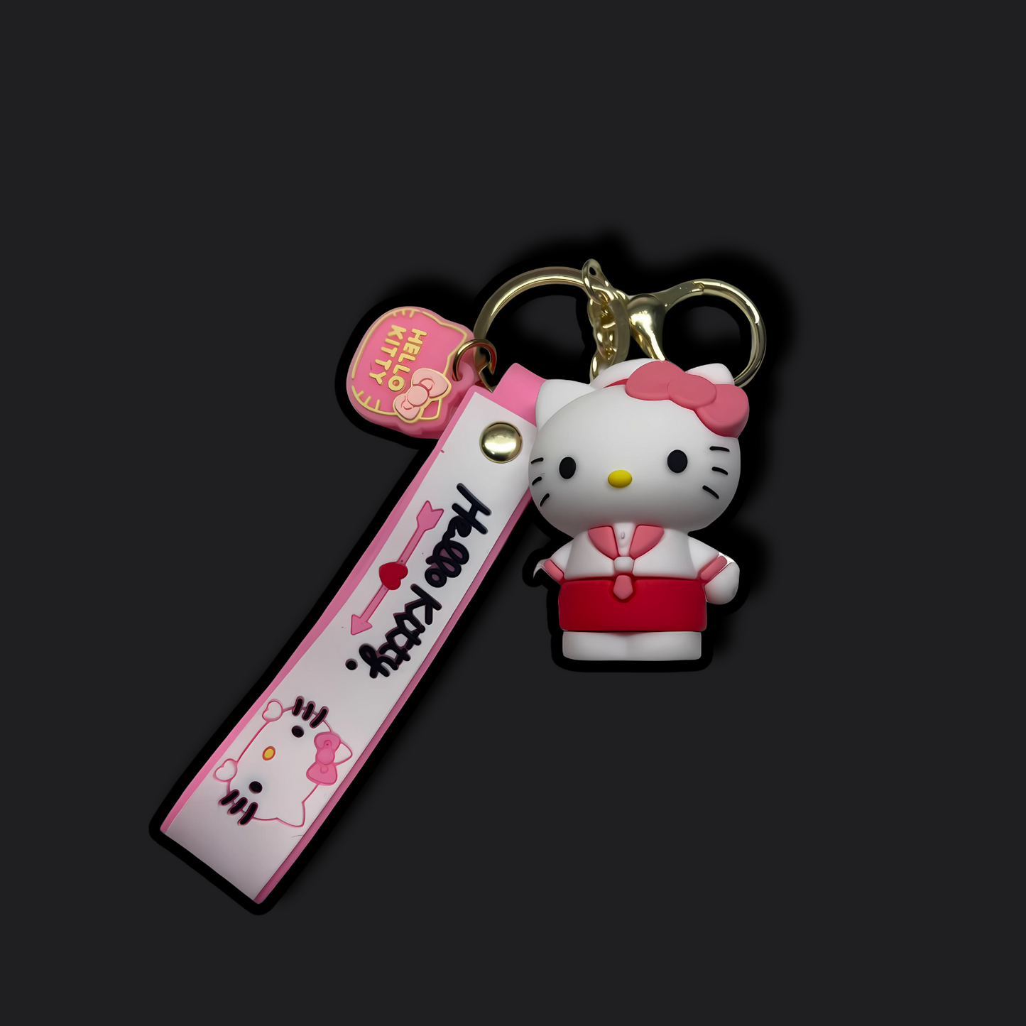 3D Kitty Red-pink Keychain