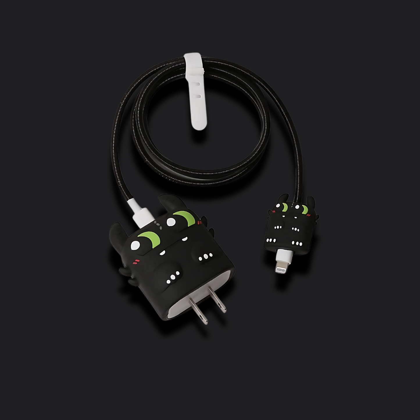 Cute Black Monster Charger Protecter