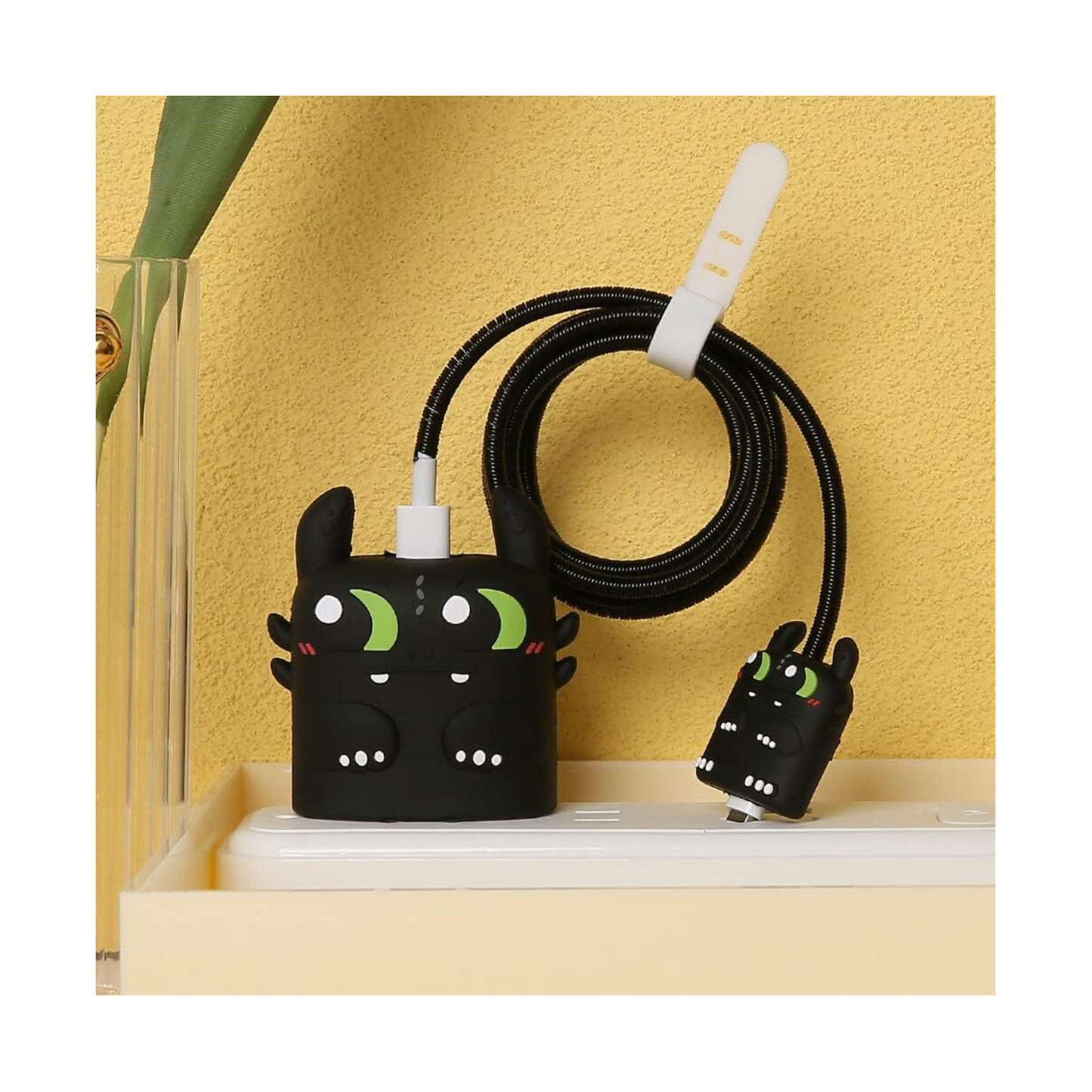 Cute Black Monster Charger Protecter