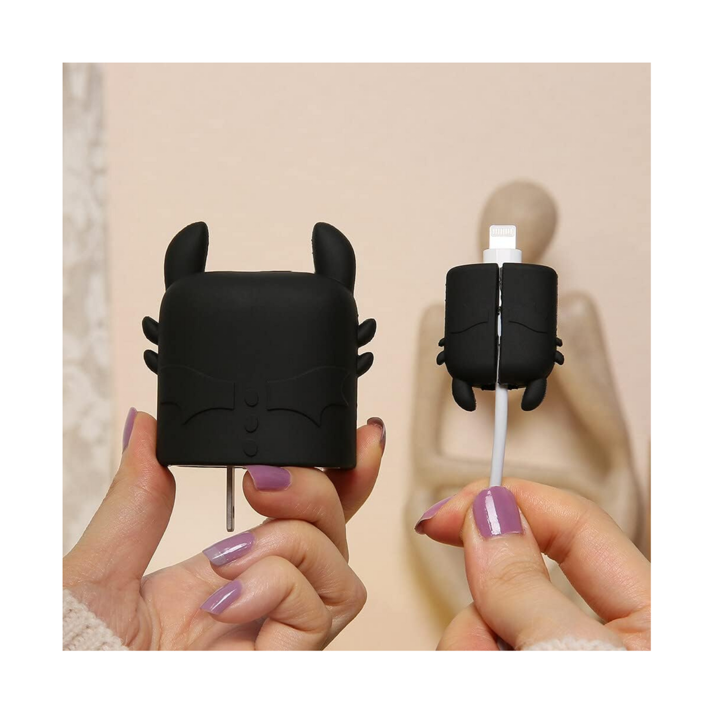 Cute Black Monster Charger Protecter