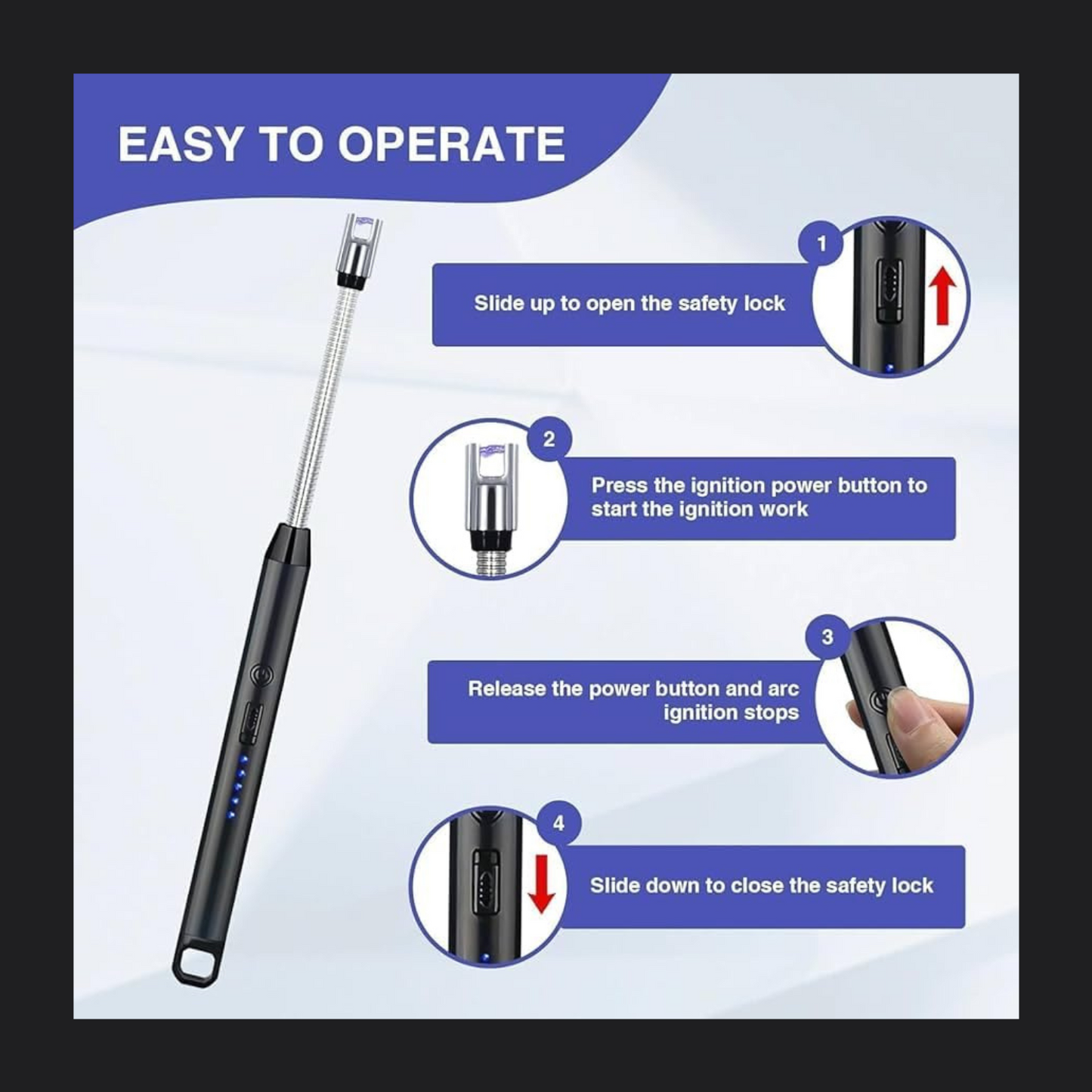 360° Flexible Neck USB Rechargeable Arc Lighter
