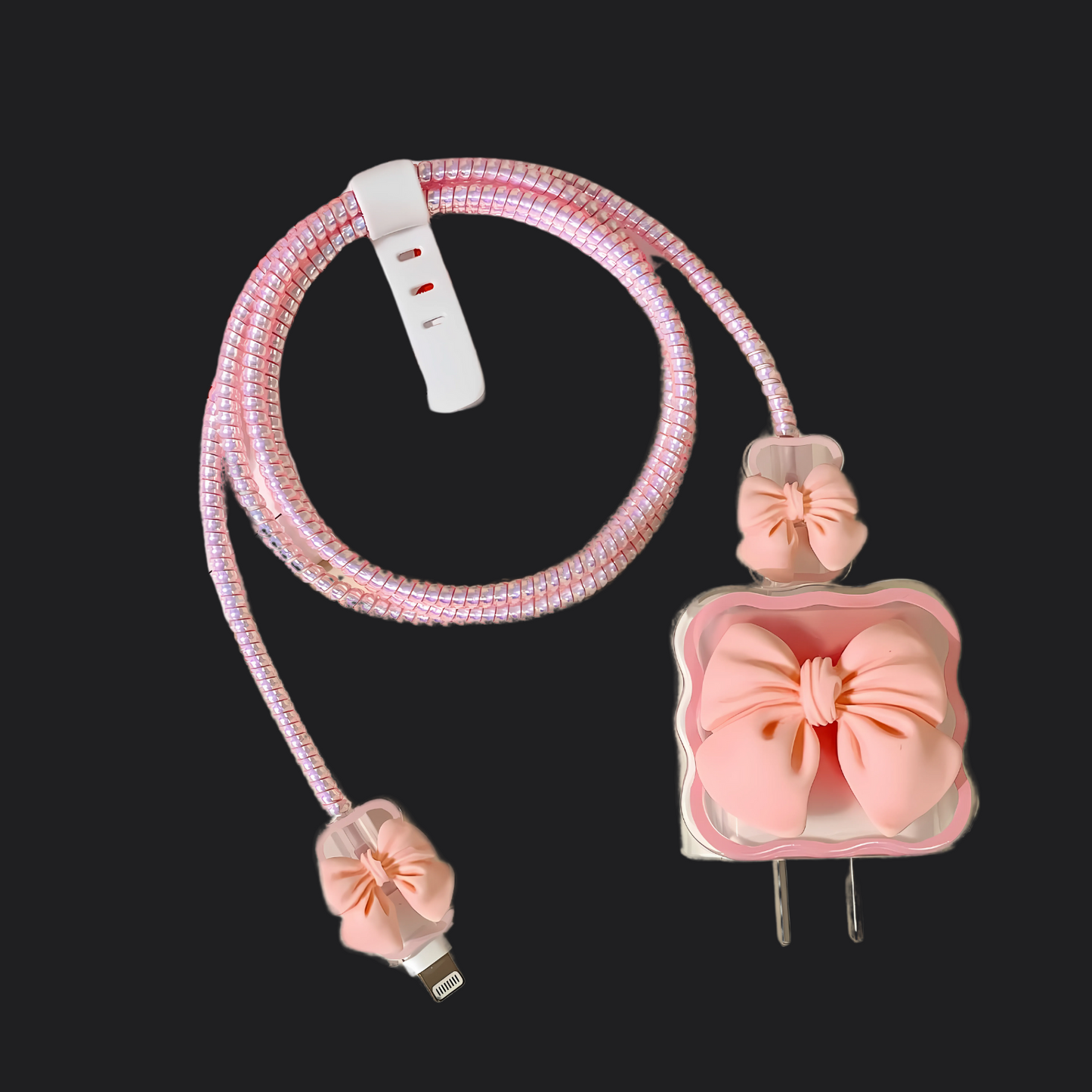 peach bow charger cover for iphone
