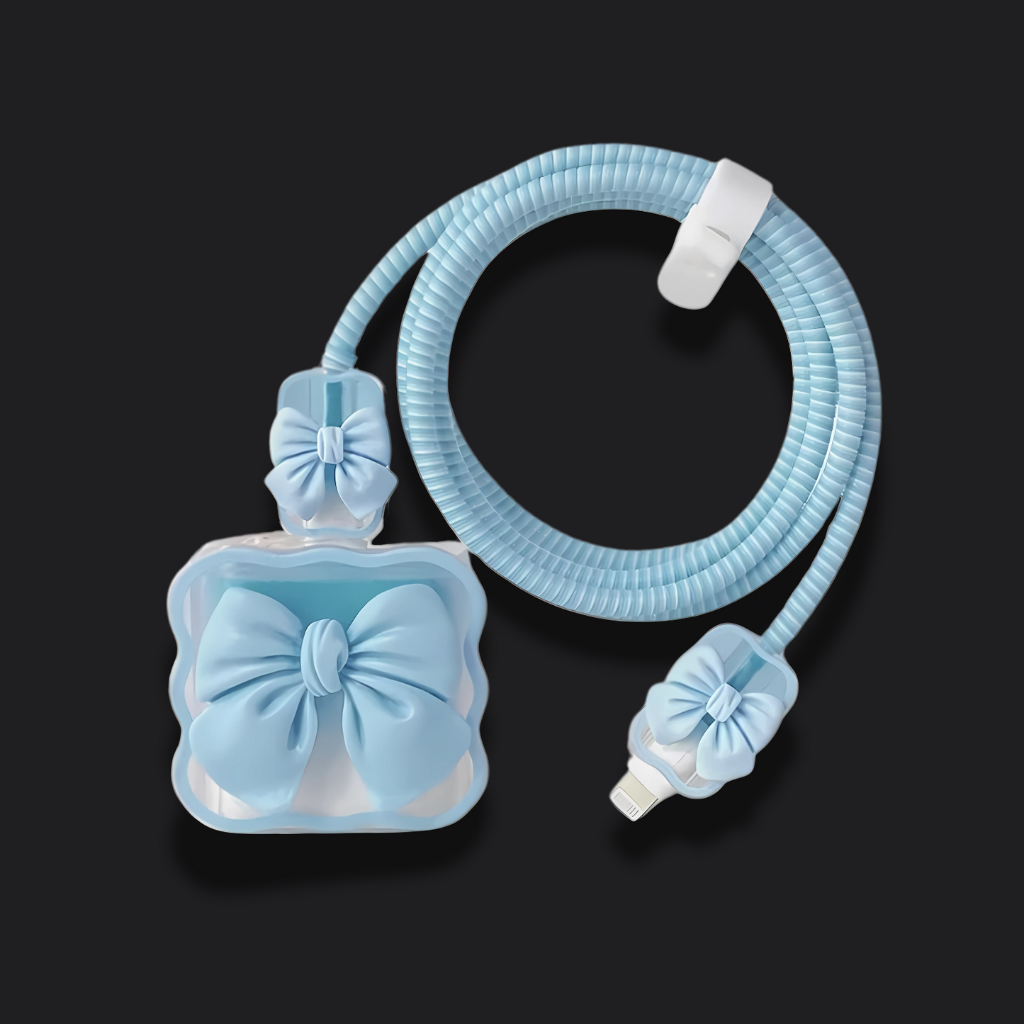 blue bow charger protector for iphone