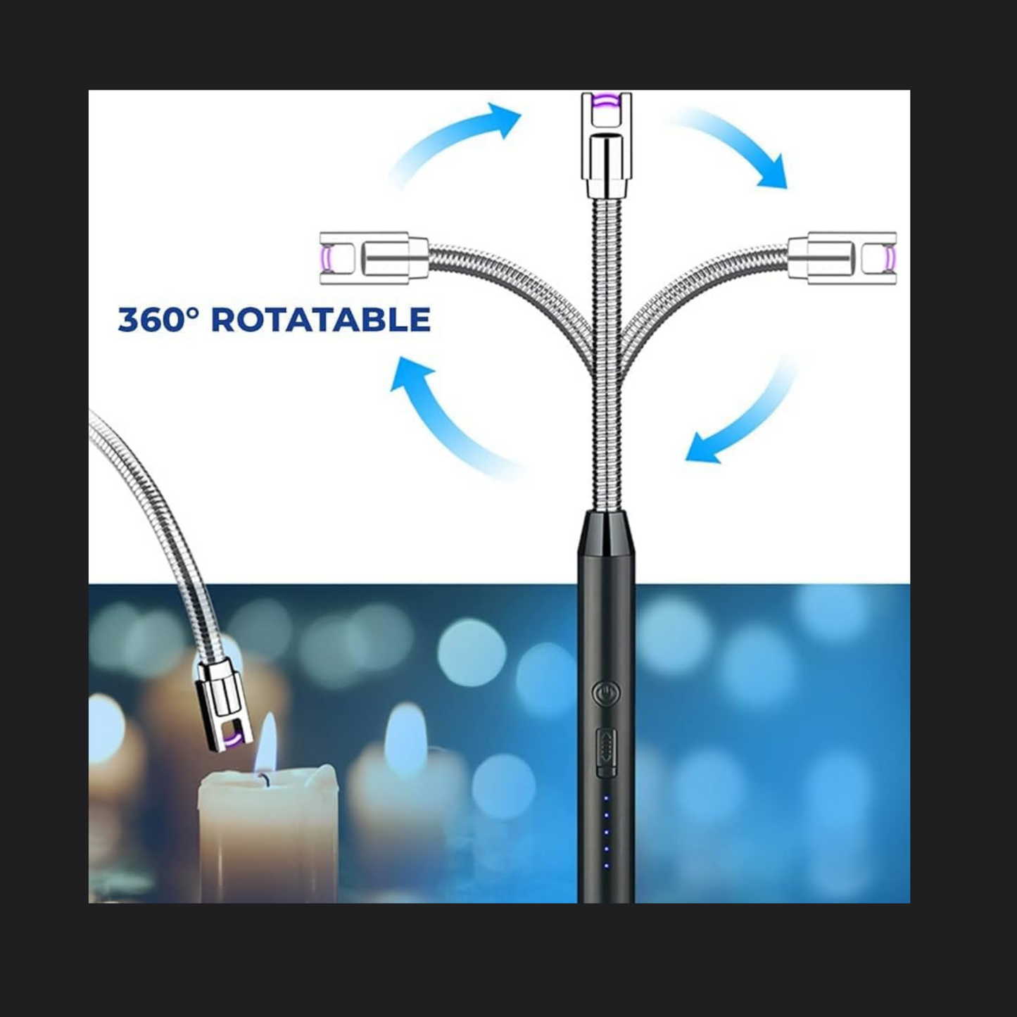 360° Flexible Neck USB Rechargeable Arc Lighter