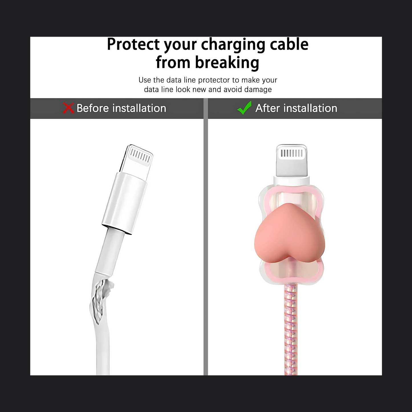 peach heart iphone charger cover