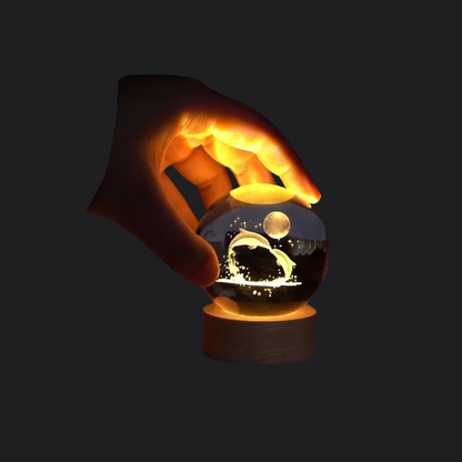 Dolphin & Moon Crystal Ball Lamp