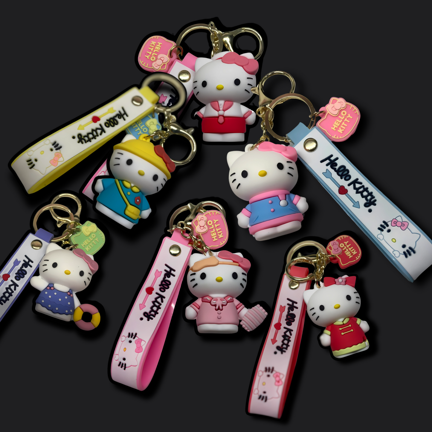 (Pack of 2) 3D Kitty Keychain