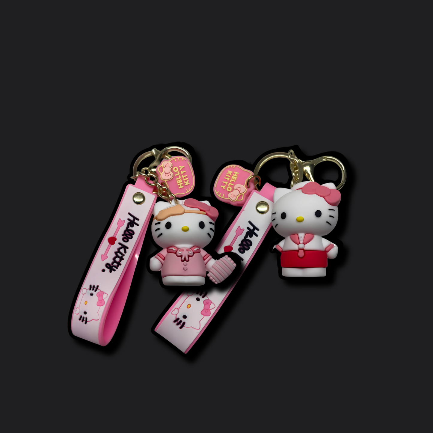 (Pack of 2) 3D Kitty Keychain